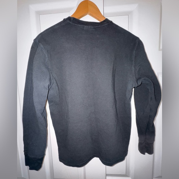 Polo Ralph Lauren Waffle Knit Sleepwear Thermal Top Black Red Logo Size M - Picture 4 of 4